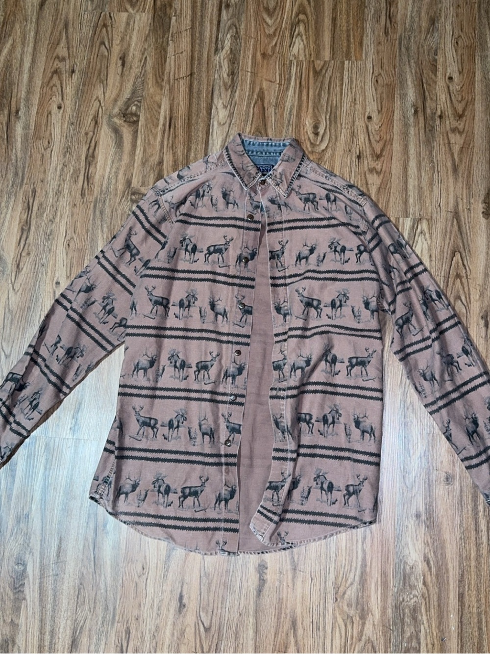 Vintage Studio West Deer & Elk All-Over Print Western Button Up